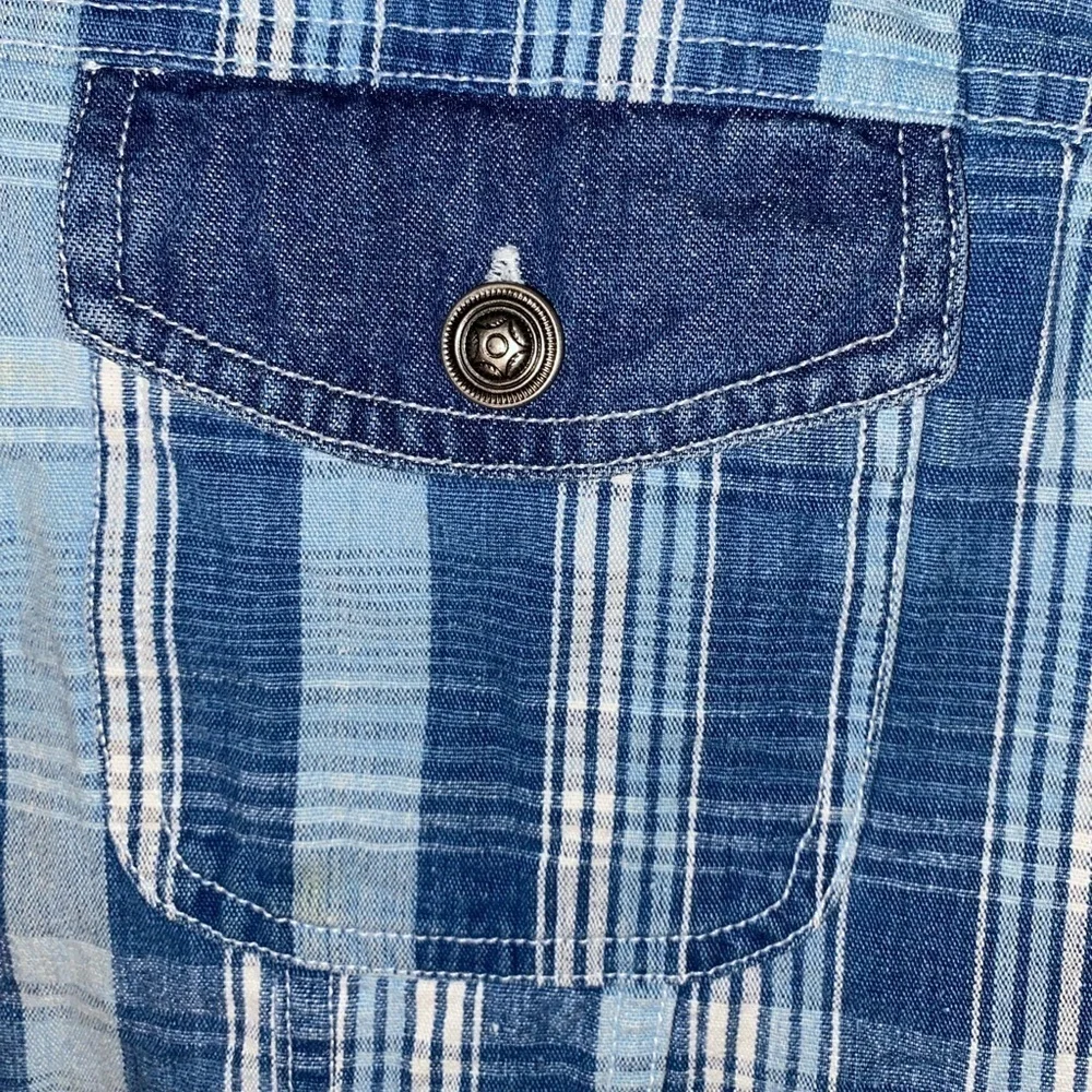 Crossroads Women's Denim Vest, Plaid, Size Large, 90s Y2K, Hipster, Summer - Picture 6 of 12